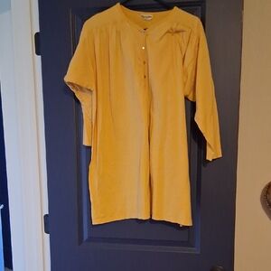 Yellow Button-Up Shirt Vintage Marimekko